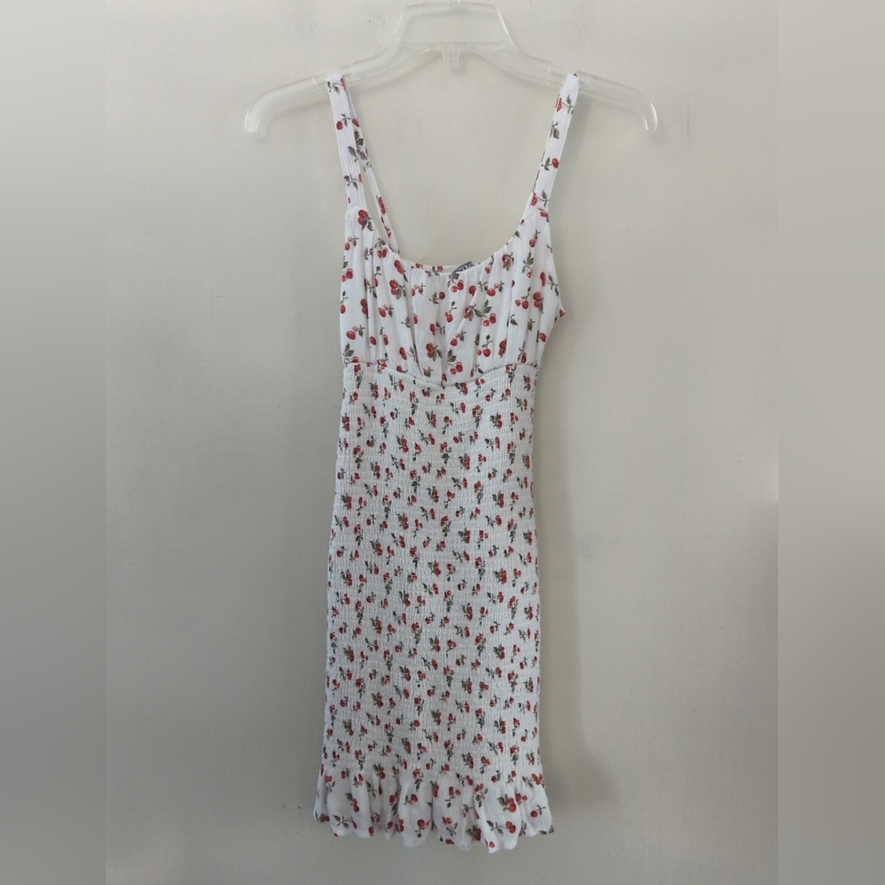 Abercrombie & Fitch Cherry Print Mini Smocked Spaghetti Strap Dress Size X Small